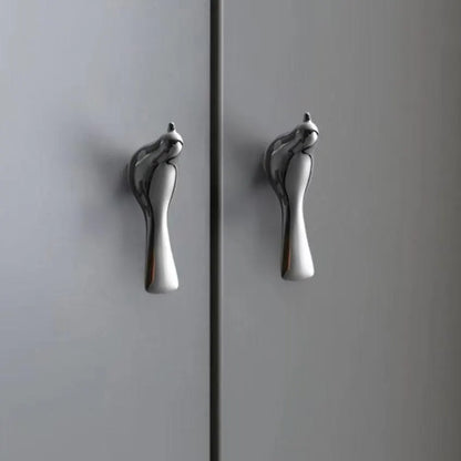Pigeon Cabinet Pull, Bird Drawer Knob, Polished Gold / Chrome