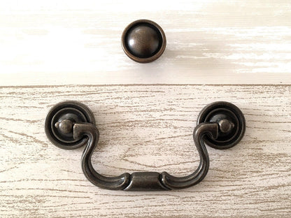 4 Inch Vintage Style Bail Drawer Pulls Handles Antique Bronze