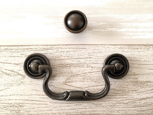 4 Inch Vintage Style Bail Drawer Pulls Handles Antique Bronze