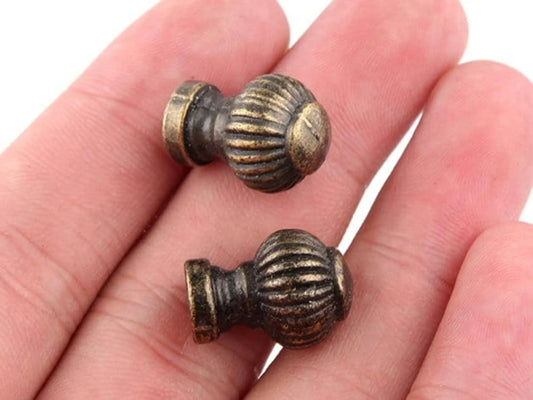 0.55 In Diameter Small Knob, Tiny Drawer Pull, Antique Bronze, Rustic Hardware