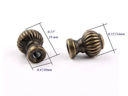 0.55 In Diameter Small Knob, Tiny Drawer Pull, Antique Bronze, Rustic Hardware
