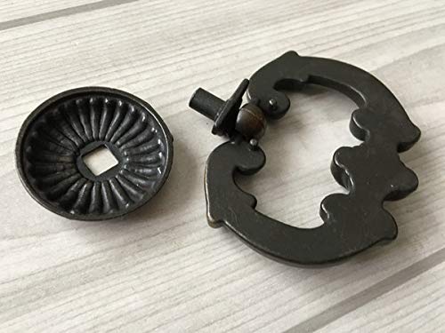 Dia 2,5 Zoll großer dunkler antiker Messing-Tropfengriff für Vintage-Dekor