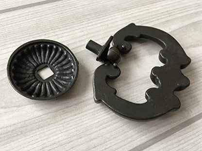 Dia 2,5 Zoll großer dunkler antiker Messing-Tropfengriff für Vintage-Dekor