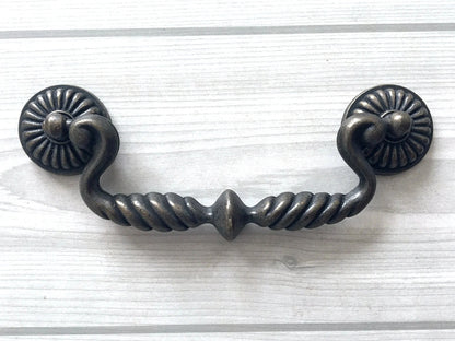 4.75" Drawer Pulls Drop Handle Dark Antique Bronze Vintage Style 4-3/4 Inch Centers