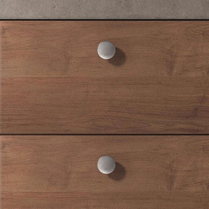Brass Circle Knobs, Brushed Nickel, Minimalist Kitchen Cabinet Hardware