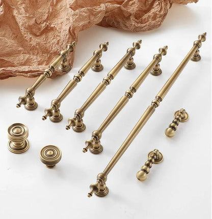 European Style Brass Cabinet Pull, Antique Bronze, Retro Kitchen Hardware