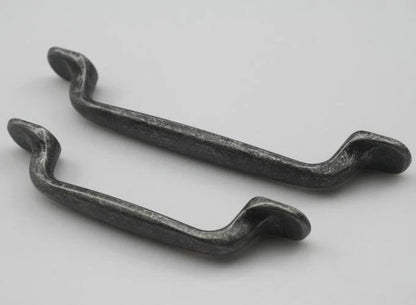 Antique Pewter Cabinet Pull Handles Vintage Look - 3.75" 5" Holes