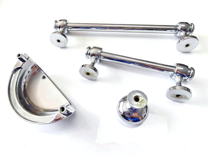 3" 3.5" 6" Chrome Cabinet Bar Handle & Cup Drawer Pull - LynnsHardware