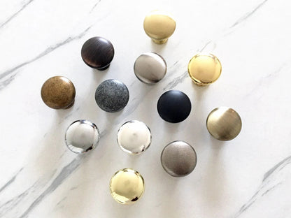 Round Cabinet Knobs, Drawer Pulls, Gold Pewter Nickel Bronze, Kitchen Hardware