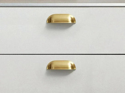2.5" 3" Centers Brass Cup Drawer Pulls,  Polished Gold Chrome Matte Black, 64 76 mm Centers