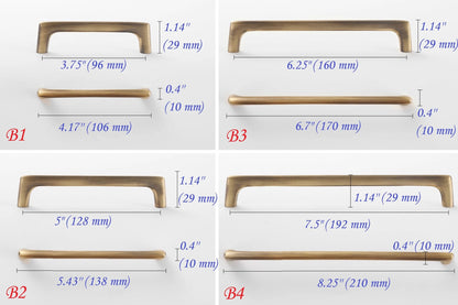 Antique Bronze Cabinet D Handles - 3.75" to 7.5"