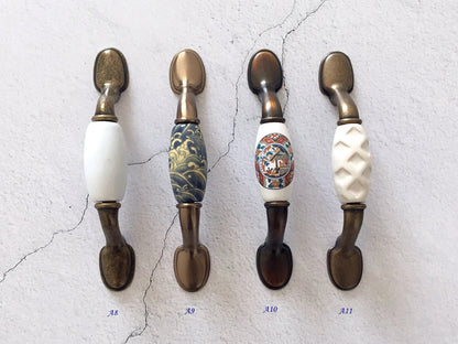 3" Centers Drawer Pulls, Cabinet Handle Hardware, 76 mm Holes, Ceramic