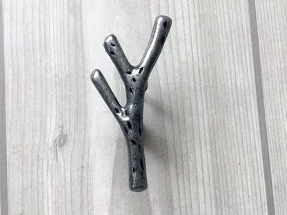 Branches Drawer Knob & Cabinet Pull, Black / Antique Pewter, 3.75" 5" C-C