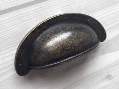2.75" Dark Antique Bronze Cup Drawer Pull - LynnsHardware