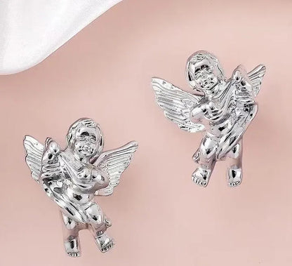 Angel Cupid Design Cabinet Knobs, Solid Brass, Gold, Silver and Bronze