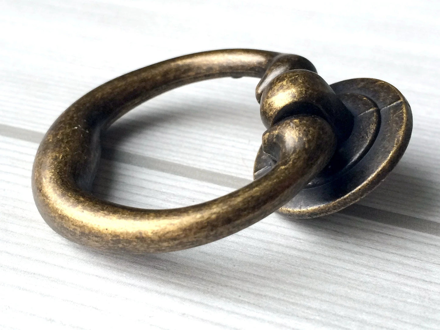 4" Antique Bronze Swing Bail Handle, Cabinet Knob & Drop Ring Pull