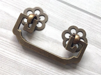2.5" 2.75" 3" Brass Bail Drawer Pull - Antique Bronze