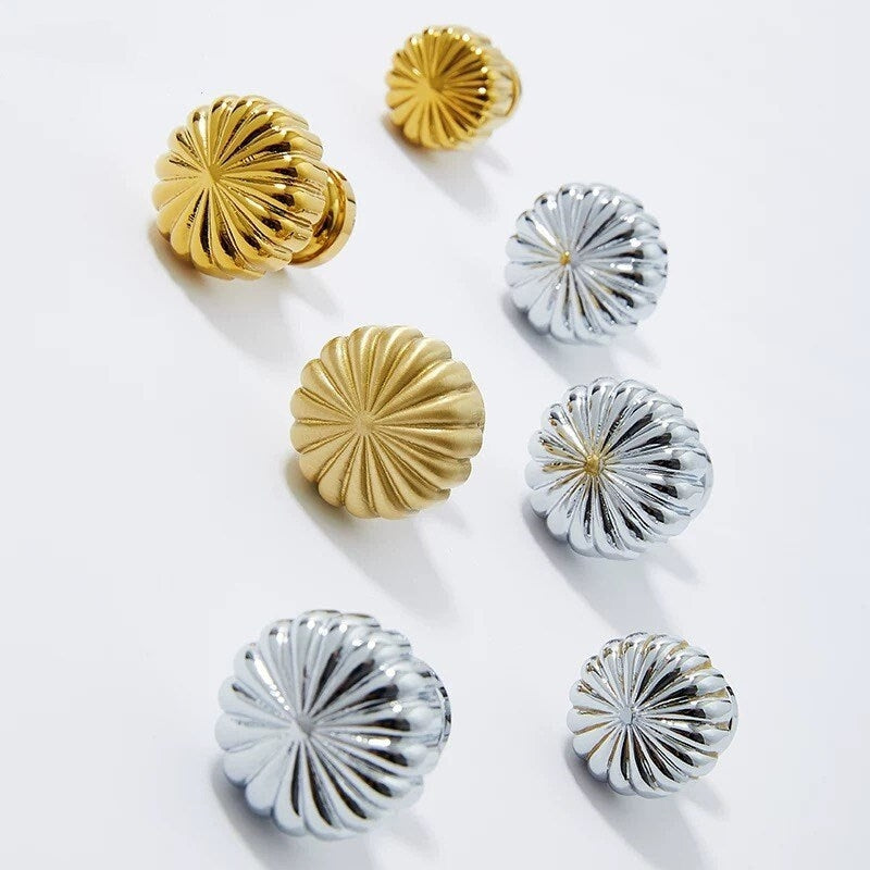 Brass Pumpkin Cabinet Knob, Gold Chrome Antique Bronze