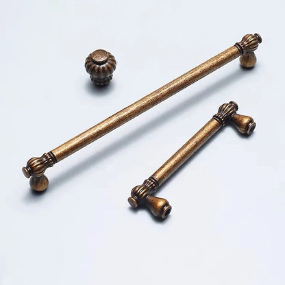 3.75" 5" 7.5" Antique Brass Cabinet Pulls, Mid Century MCM Kitchen Hardware