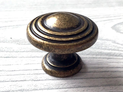 3.5" 3.75" 5" Farmhouse Drawer Handle, Rustic Cup Dresser Pull, Antique Bronze