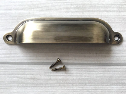 4.75" Cup Drawer Pull, Bin Dresser Handle, Bronze Black Nickel Chrome Silver, Kitchen Cabinet Hardware 4 3/4"
