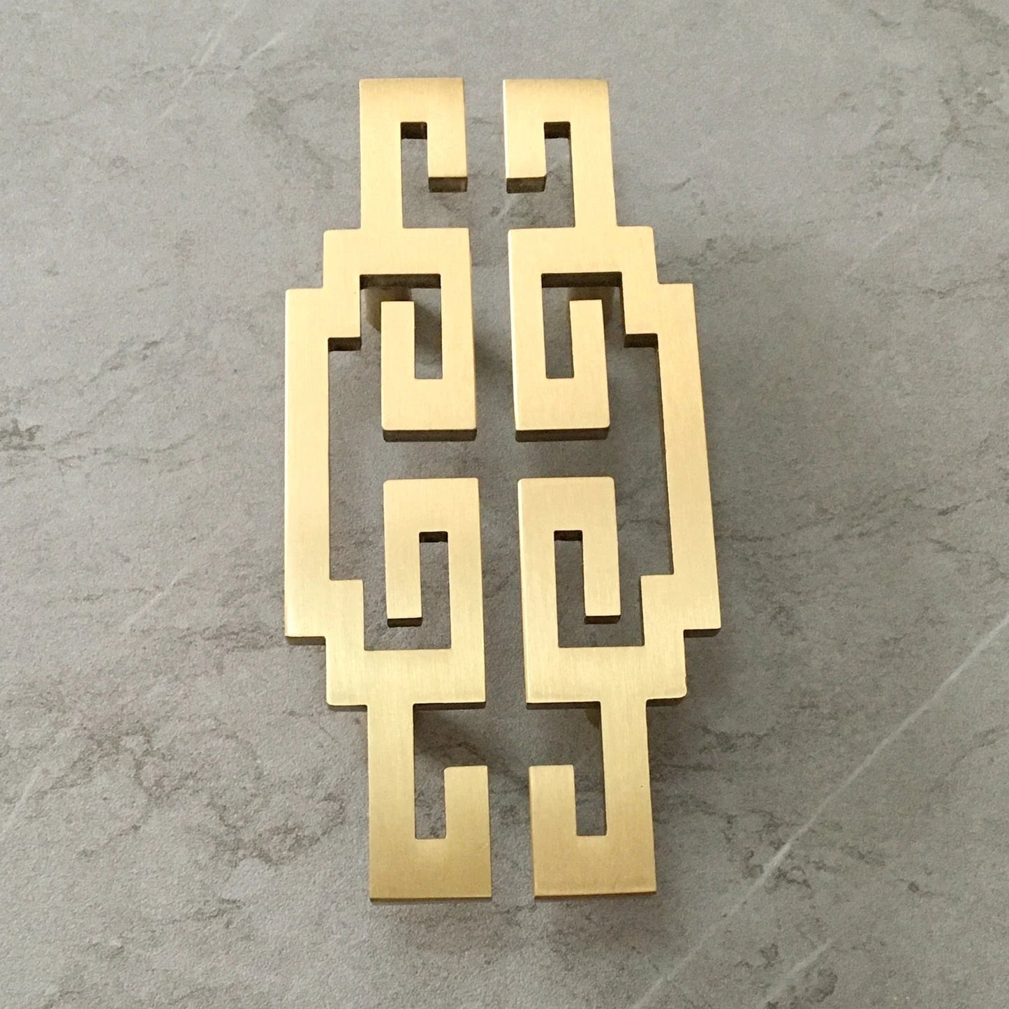 2" 2.75" Brass Greek Key Drawer Pull Handles - Oriental Style