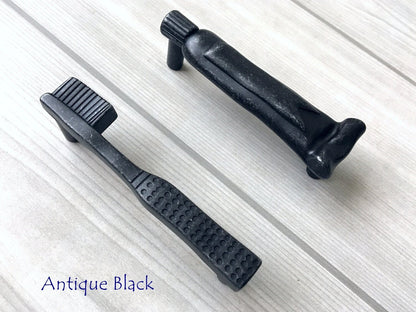 3" Toothbrush Toothpaste Bathroom Cabinet Handles, Antique Black Brass Pewter 76 mm