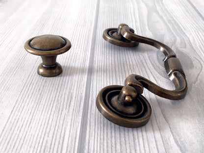 4 Inch Antique Bronze Bail Drawer Pulls Vintage Style