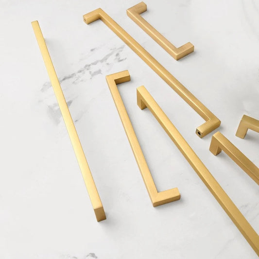 Mid Century Modern Gold Cabinet Handles, Drawer Pulls, Kitchen Hardware