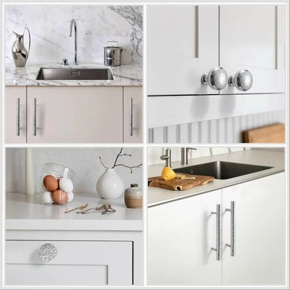 Hammered Brass Drawer Pulls, T Bar Cabinet Door Handles, Ball Knobs, Polished Chrome