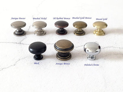 3" Cup Drawer Pull & Cabinet Knob 76 mm Centers, Gold, Nickel, Bronze and Pewter