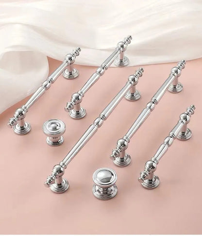 Brass Kitchen Cabinet Handle, European Style MCM Vanity Drawer Pull, Chrome Antique Bronze
