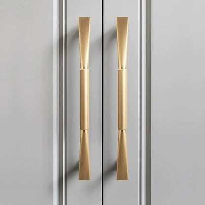 3.75" 5" 7.5" Brushed Gold Cabinet Pulls, Mid Century Modern Kitchen Hardware
