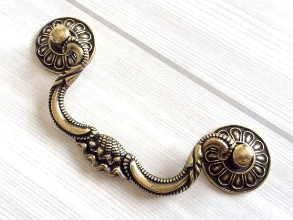 4" Rustic Dresser Pulls Drawer Pull Handles Drop Bail Pulls Antique Bronze