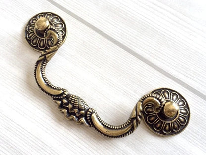 4" Rustic Dresser Pulls Drawer Pull Handles Drop Bail Pulls Antique Bronze