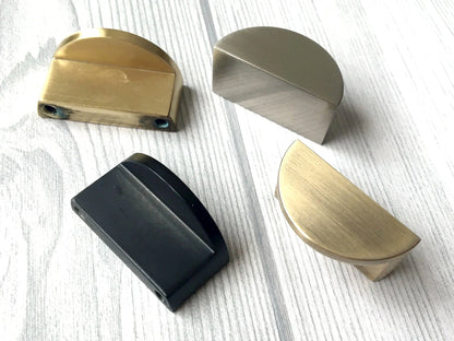 1.25" Centers Half Moon Drawer Pulls, Mid Century Modern MCM Kitchen Hardware