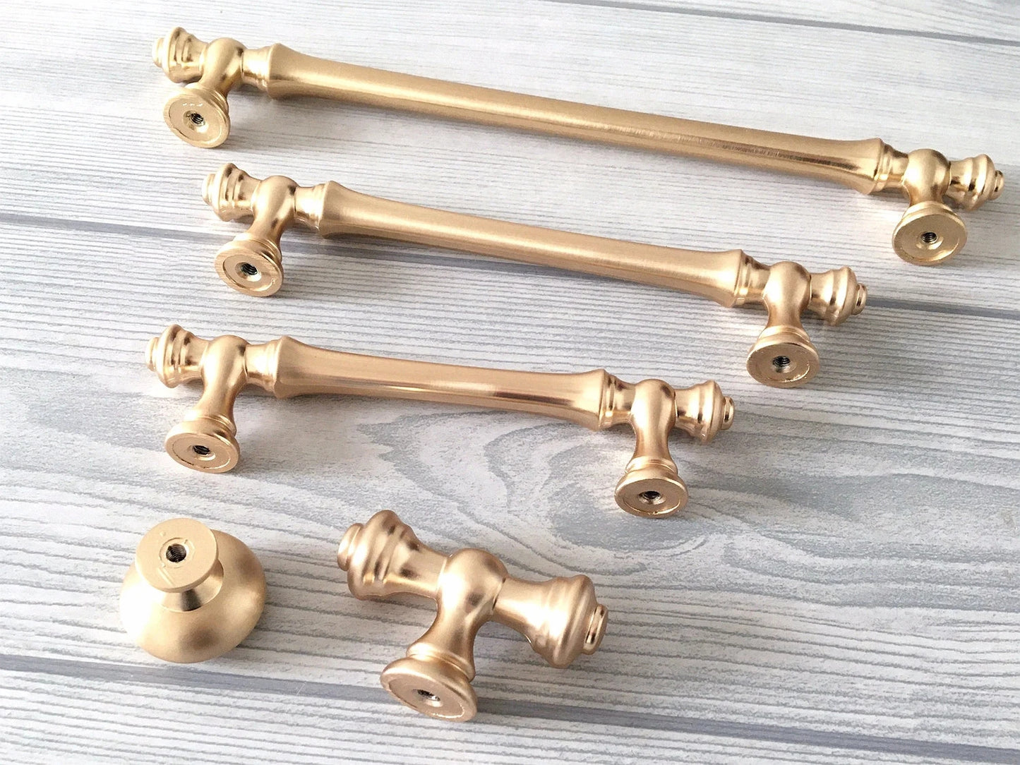 Brushed Gold Cabinet Pulls, Kitchen Hardware, 96 128 192 mm Centers