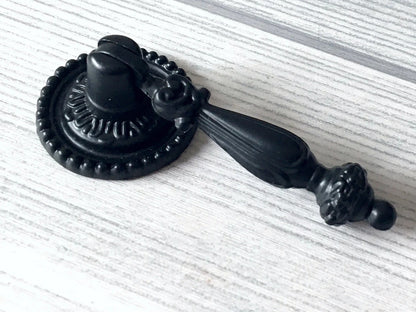 Black Pendant Drawer Pull Drop Vintage Style Hardware