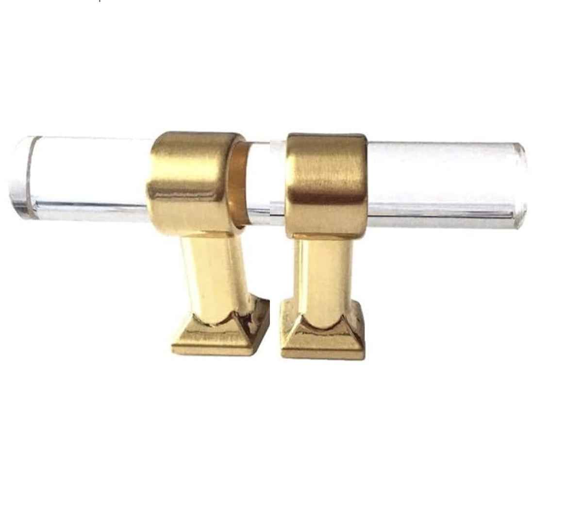 Acrylic & Brass Drawer Handles - Lucite Cabinet Pulls LynnsHardware Acrylic & Brass Drawer Handles - Lucite Cabinet Pulls LynnsHardware