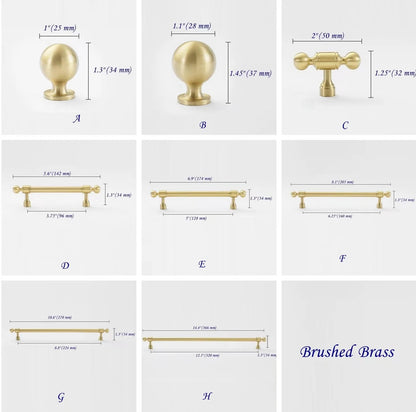 Polished Brass Cabinet Pulls Ball Knob Kitchen Appliance Pull