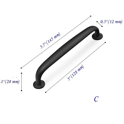 5 Inch Matte Black Cabinet Hardware 128 mm Kitchen Handles
