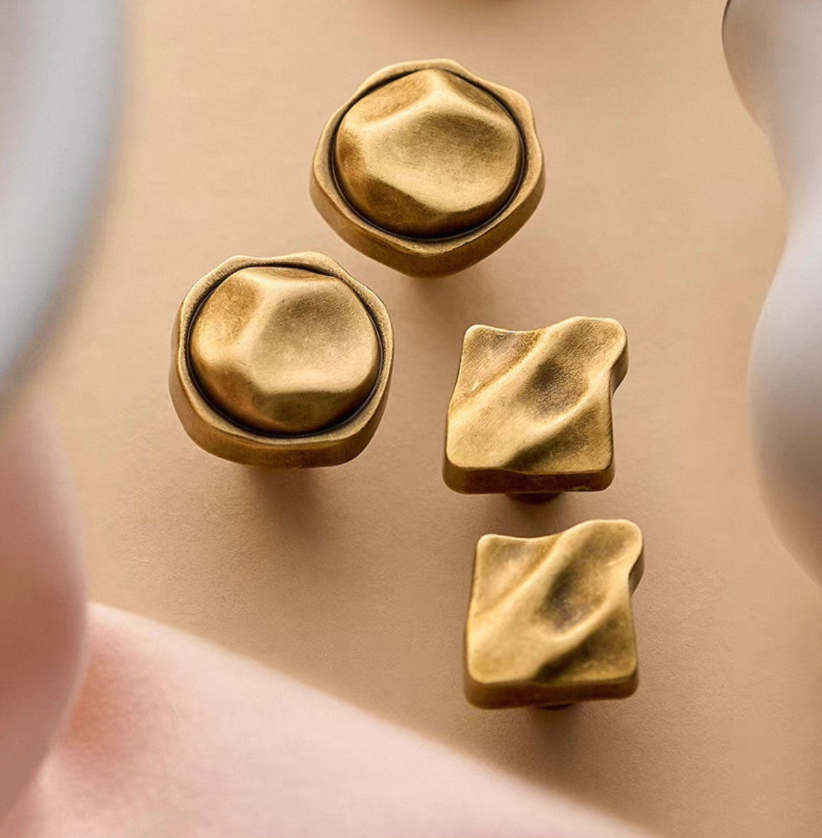 Contemporary Antique Bronze Drawer Knobs, Solid Brass, Decorative Kitchen Cabinet Hardware