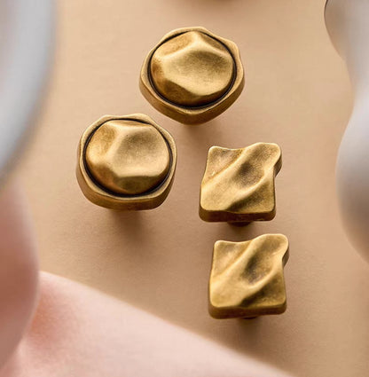 Contemporary Antique Bronze Drawer Knobs, Solid Brass, Decorative Kitchen Cabinet Hardware