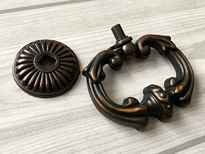Dia 2,5 Zoll großer dunkler antiker Messing-Tropfengriff für Vintage-Dekor