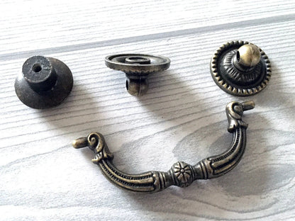 3 Inch Antique Bronze Drawer Pulls Rustic Drop Handles