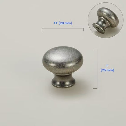 Antique Pewter Brass Cabinet Handles 76 96 128 160 mm, Drawer Knob, Rustic Kitchen Cup Pull