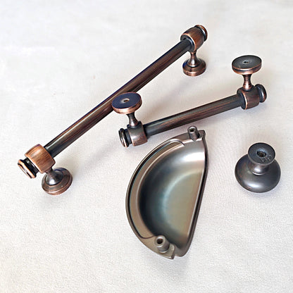 3" 3.5" 6" Oil Rubbed Bronze Cabinet Bar Handle & Cup Drawer Pull - LynnsHardware