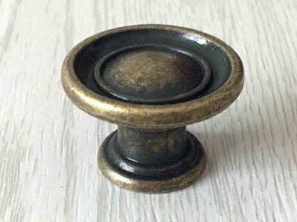 4-1/2" Bail Drawer Pull Handle & Knob, Vintage Style, Antique Bronze