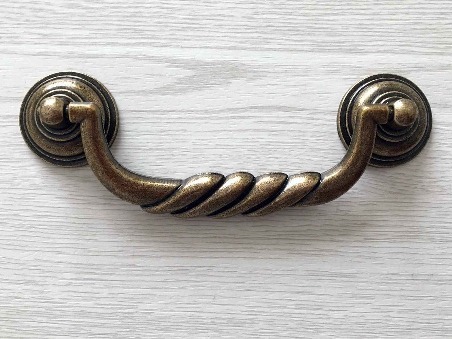 4-1/2" Bail Drawer Pull Handle & Knob, Vintage Style, Antique Bronze