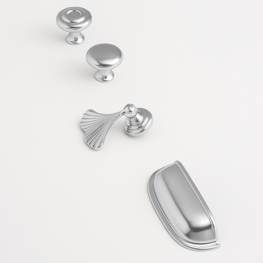 Modern Polished chrome silver cabinet pulls
